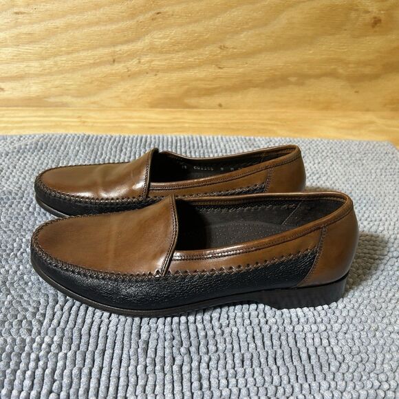 Bragano Cole Haan Dress Casual Shoes Mens 9 M Brown Leather Woven Loafers main image 8